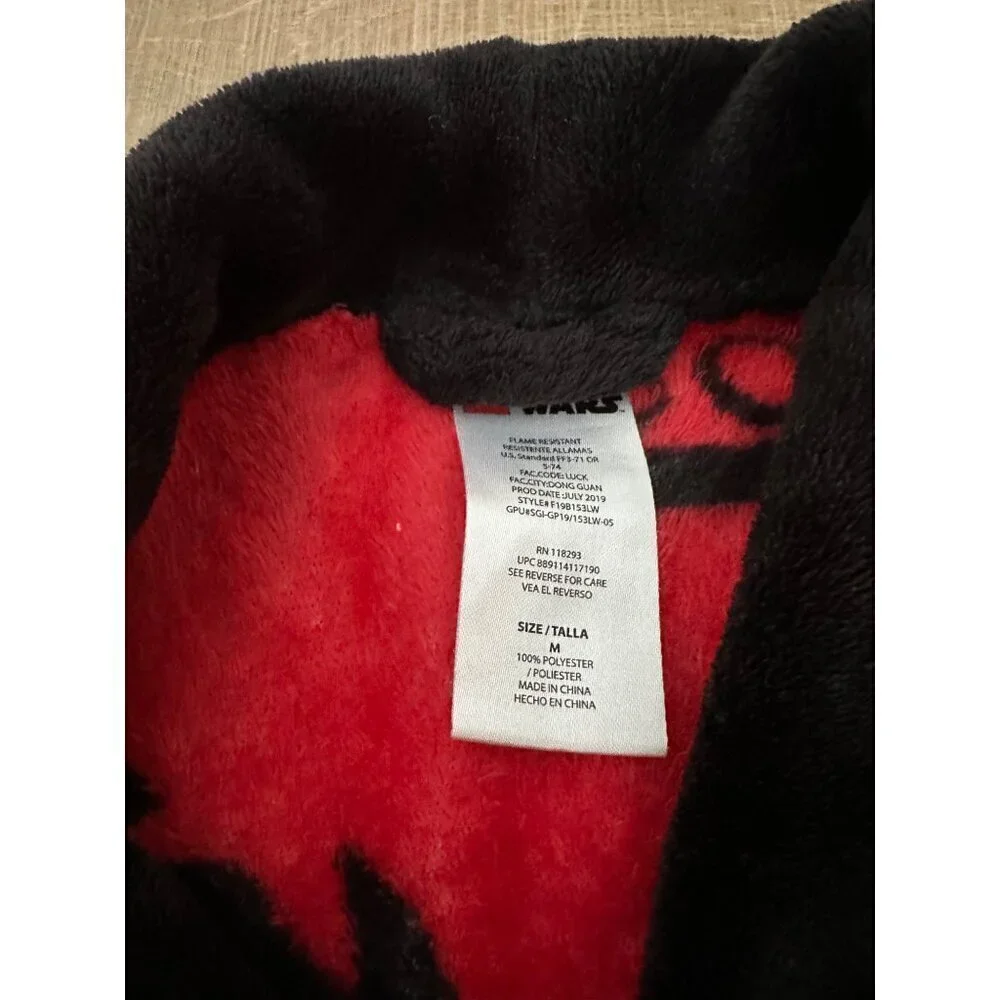Star Wars Kids Robe Red Black Darth Vader Dark Side Fleece Polyester Belted Size